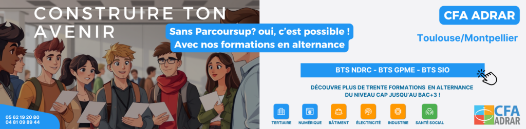Hors parcoursup, découvrez toutes nos parcours en alternance !