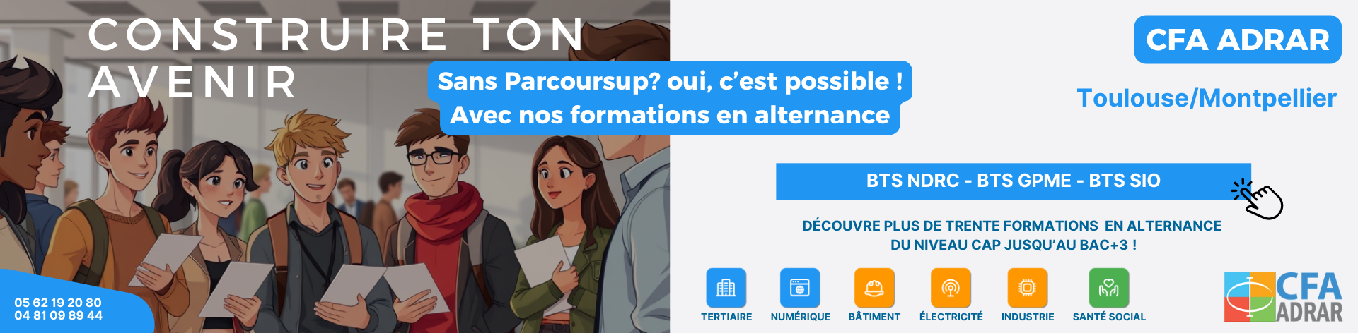 Construire ton avenir sans parcoursup? oui c'est possible avec nos formations en alternance!